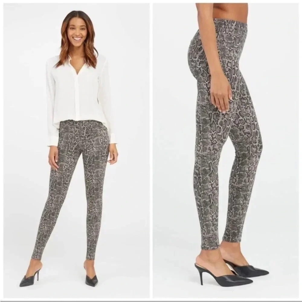 Spanx‎ Taupe Snake Python Jean-ish Ankle Leggings Jeggings Jeans 20018R size M